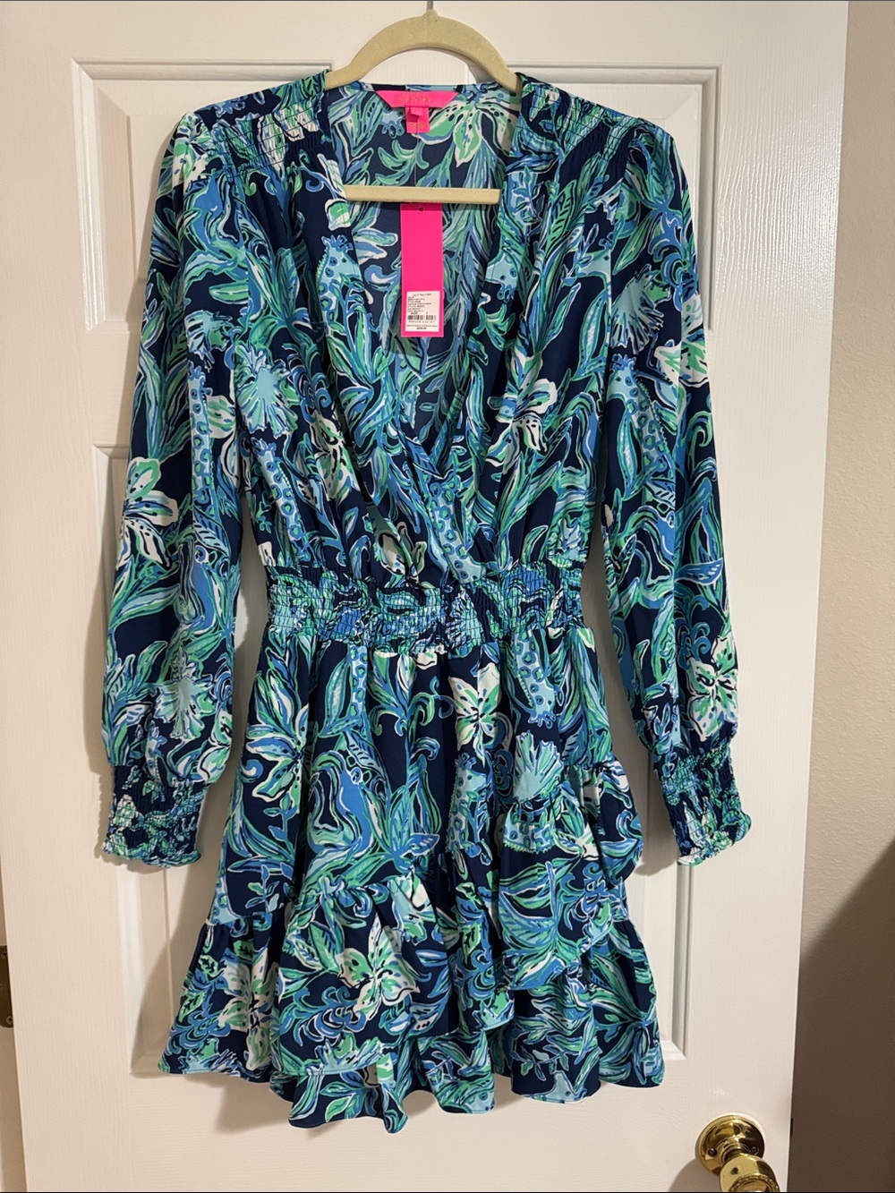 Lilly Pulitzer Navy, Teal & Mint Floral Mini Dress